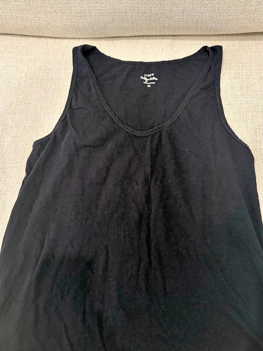 NWOT - J. Crew Vintage Cotton BlackTank -Size XL